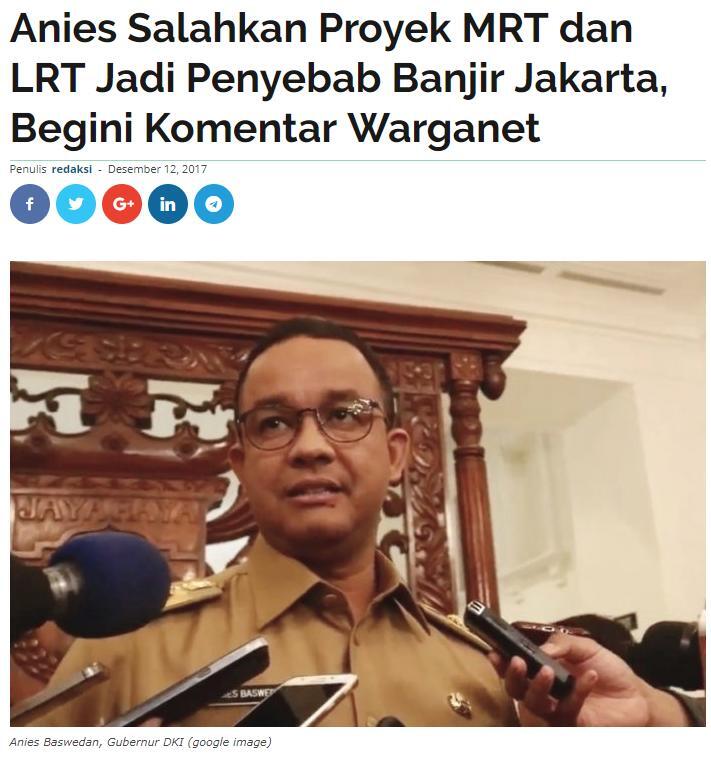 Anies Bangga Jakarta Menjadi Tiga Kota Terbaik Dalam Pengembangan Transportasi