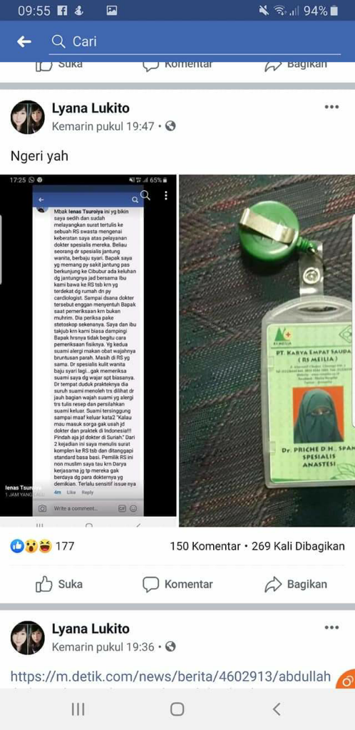 Viral Dokter Berbaju Syar'i Tak Mau Sentuh Pasien, Ini Klarifikasi RS