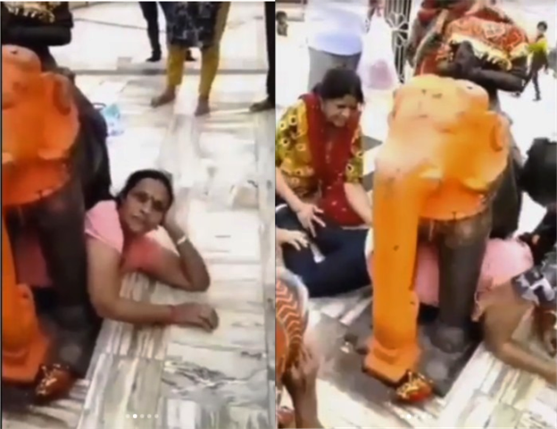 Viral Demi Konten Instagram, Perut Wanita Asal India Ini Sampai Terjepit di Patung