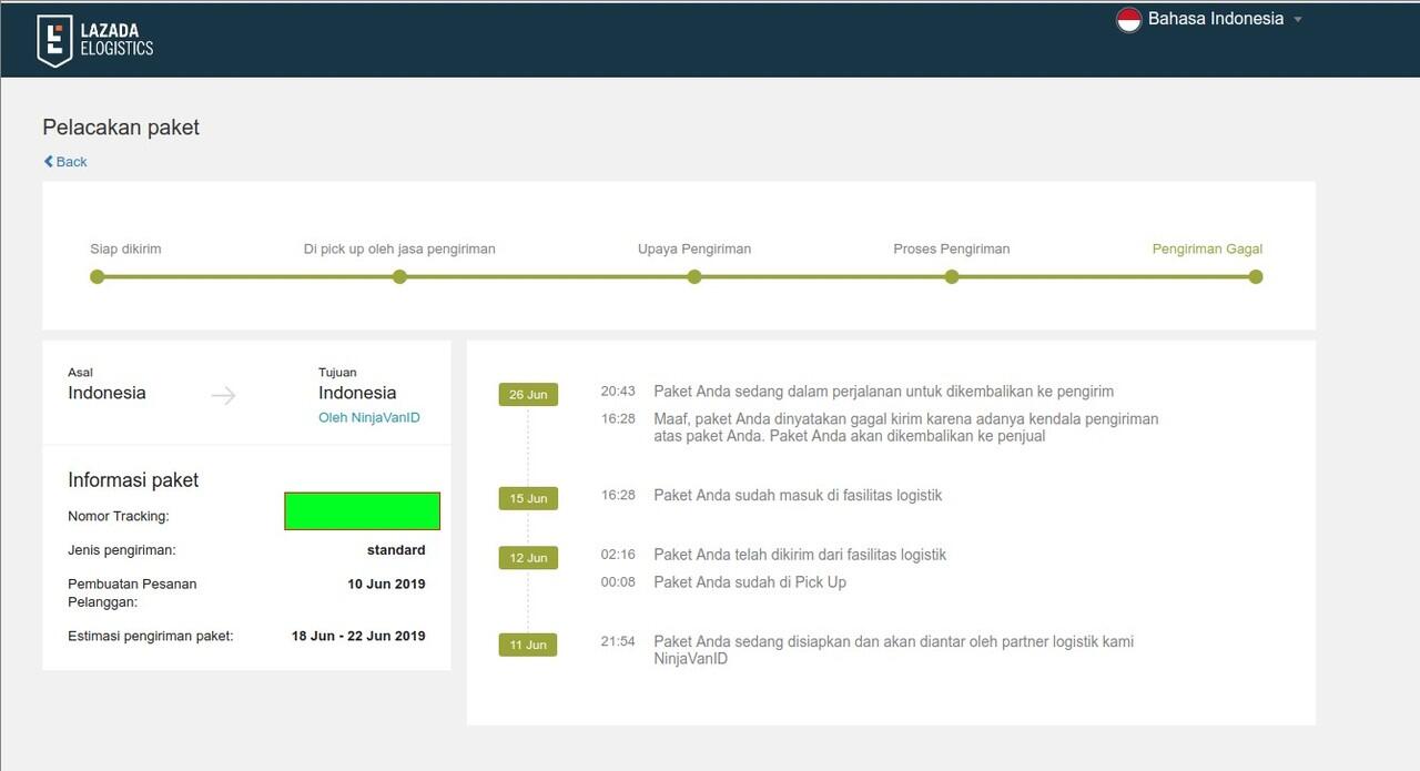 [LAZADA] Paket tidak diterima dan refund tidak pernah di lakukan