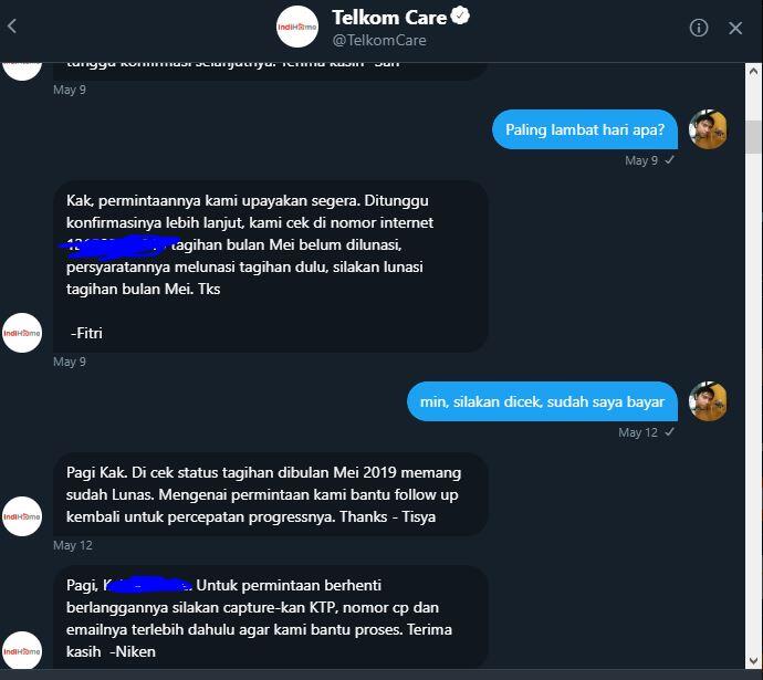 Tutup Layanan Indihome Bulan Mei, Setelah Dibayar Bulan Juni Masih Ditagih