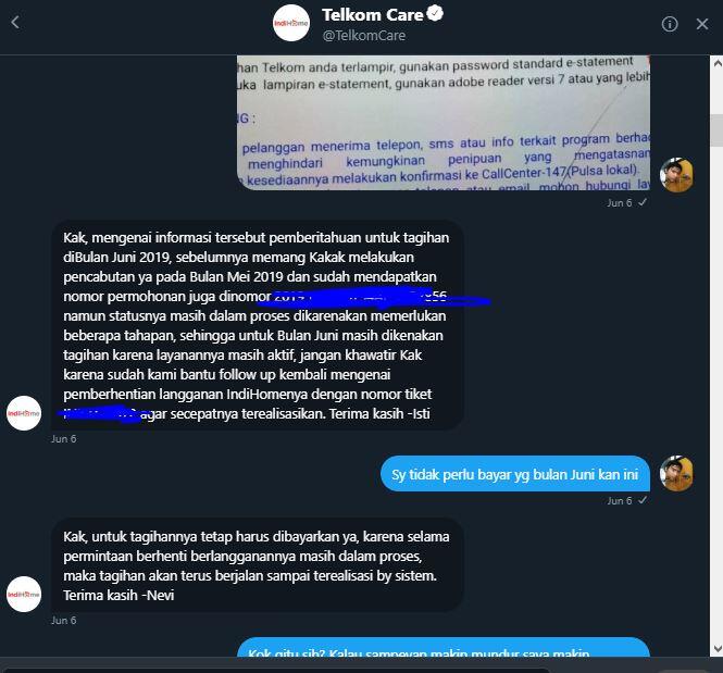 Tutup Layanan Indihome Bulan Mei, Setelah Dibayar Bulan Juni Masih Ditagih