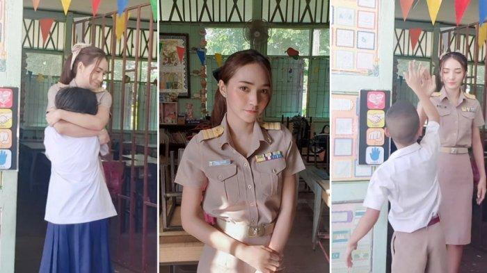 Guru Cantik Ini Rela Peluk Murid-muridnya Agar Semangat Belajar