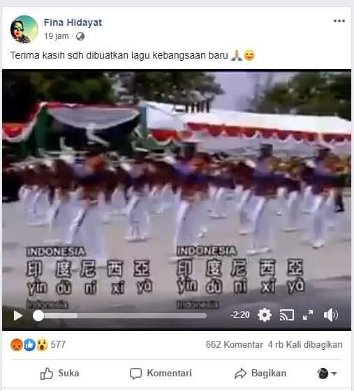 Viral Lagu Kebangsaan Baru Indonesia Berbahasa Mandarin, Berikut Faktanya