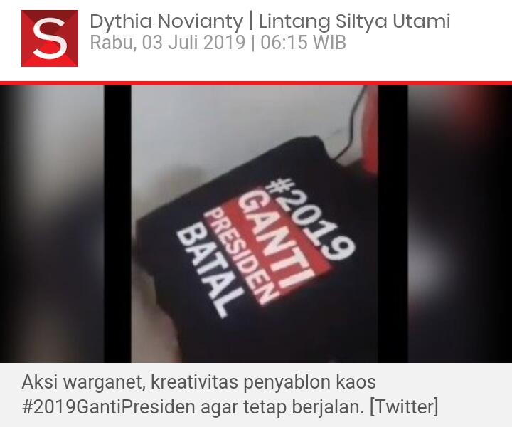 Kreatif! Begini Trik Bisnis Kaos #2019GantiPresiden Tetap Berjalan