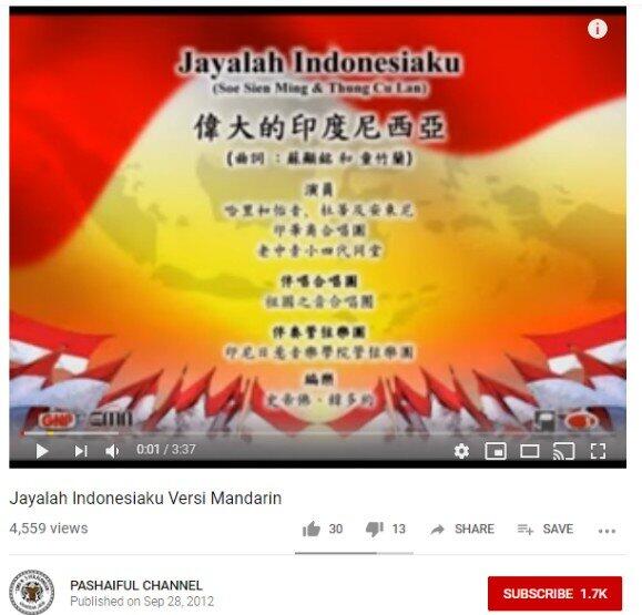 Viral Lagu Kebangsaan Indonesia Pakai Bahasa Mandarin, Ini Faktanya