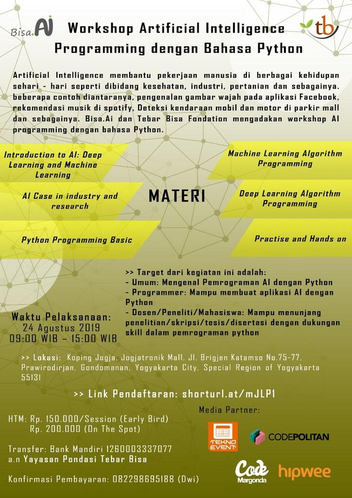 Workshop Ngoding Machine Learning, AI dan Deep Learning JOGJA