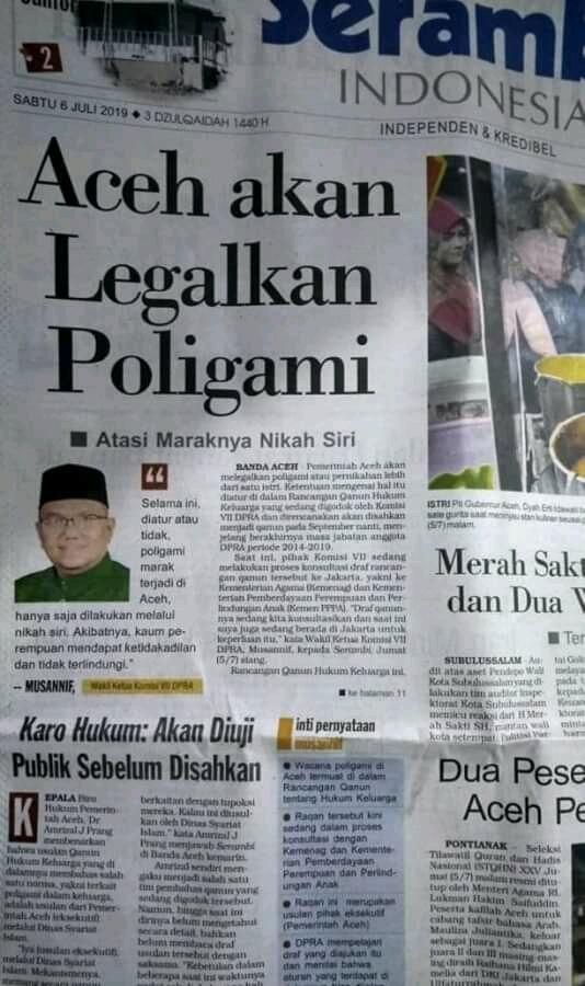 Aceh Legalkan Poligami Bagaimana Menurutmu?