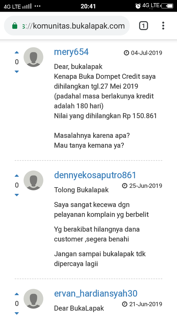 Penyesalan belanja di bukalapak