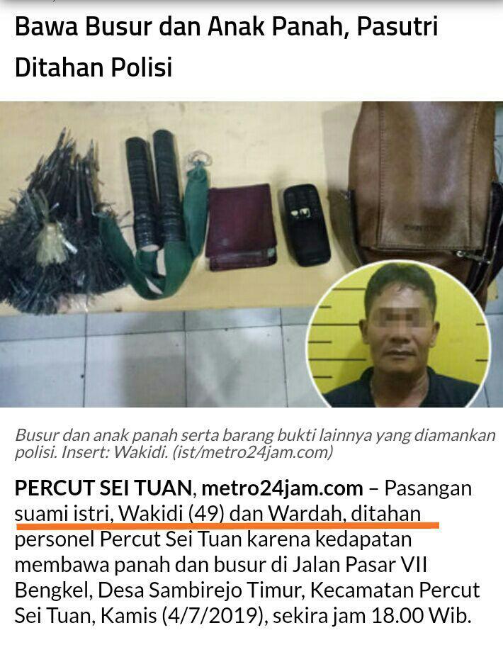 Pimpin Penyerangan, Oknum Ketua OKP dan Istrinya Bawa Busur & Panah Beracun