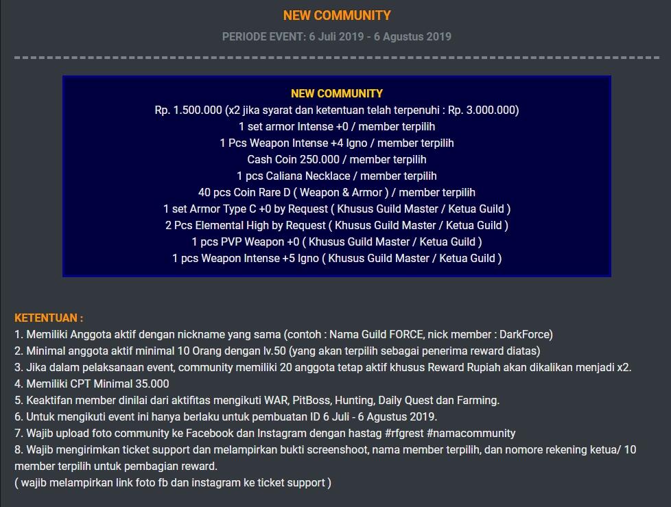 NEW UPDATE & BIG EVENT RF GREST JULI 2019