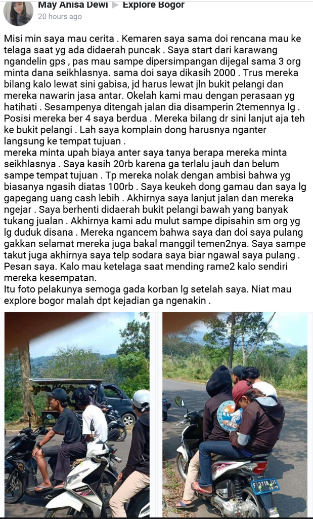 Pungli di Jalur Alternatif Puncak Resahkan Wisatawan