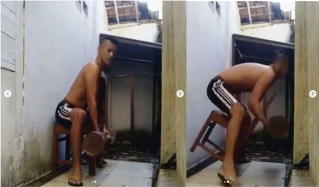 Niatnya Mau Pamer Otot Pas Angkat Barbel! Kepala Pria Ini Malah Kejedot Tembok