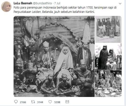 Ada Foto Wanita Indonesia Tahun 1700 Berhijab, Bagaimana Faktanya?