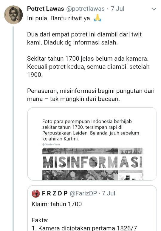 Ada Foto Wanita Indonesia Tahun 1700 Berhijab, Bagaimana Faktanya?