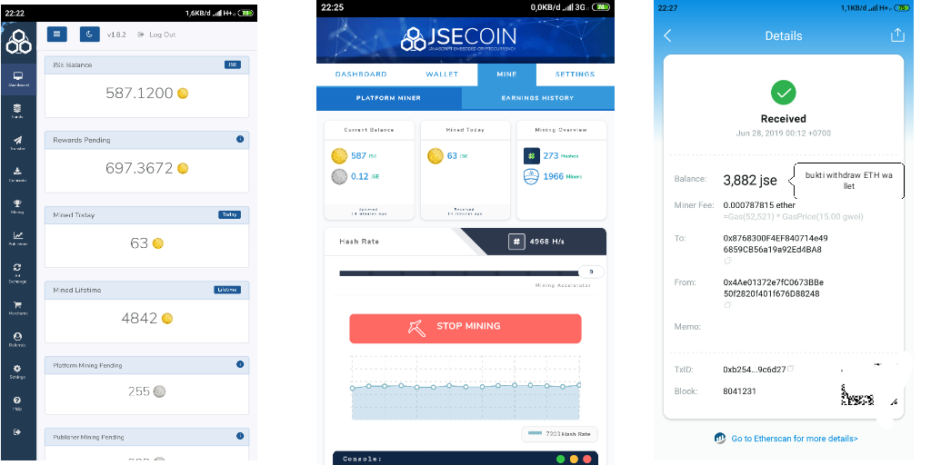✓Mining Ethereum dengan JSE Coin ~100% Legit~ Payment Proof ERC20 Wallet®