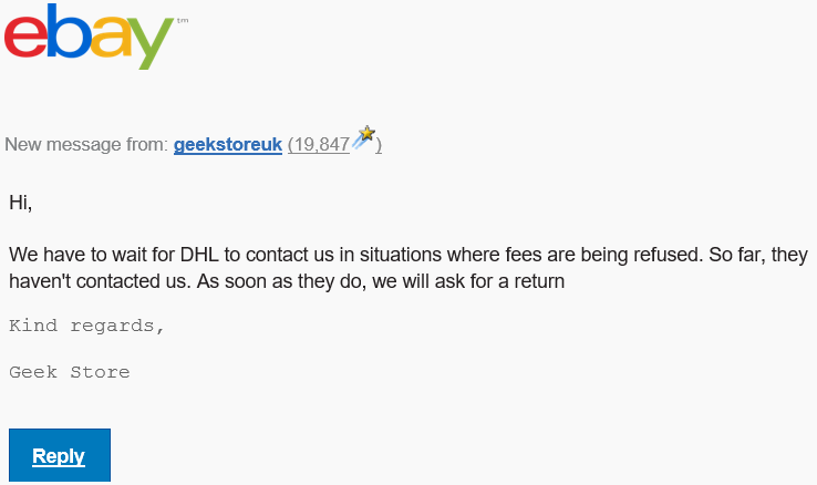 Re-ekspor kiriman tapi bea masuk tetap ditagihkan oleh DHL, tidak ada restitusi!!!