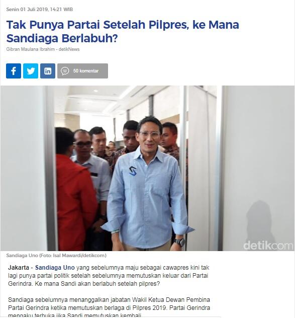 Sandiaga Tegaskan Jadi Oposisi: Kita Harus Berani Telan Pil Pahit