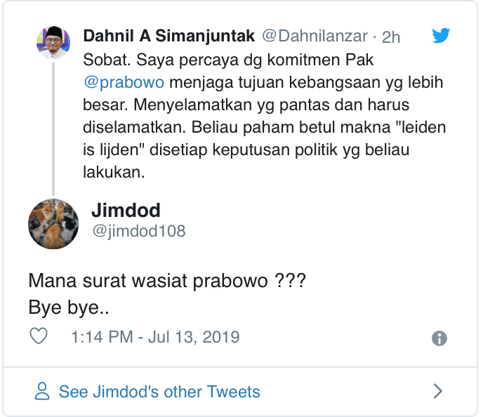 Pendukung Prabowo Tanyakan Surat Wasiat?