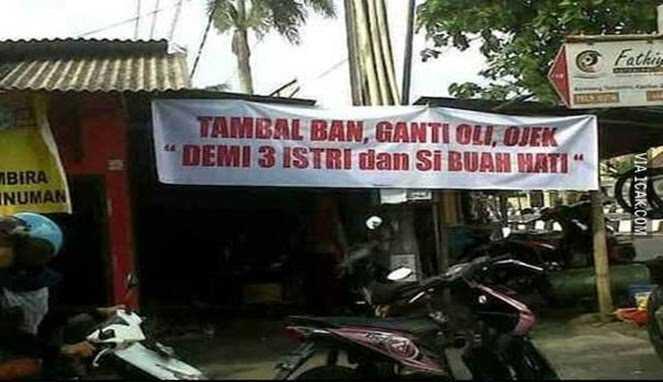 11 Spanduk Iklan Bengkel Ini Nggak Biasa, Bikin Ane Ngakak