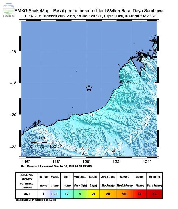 Gempa Bumi Mengguncang Australia Barat, 14 Juli 2019