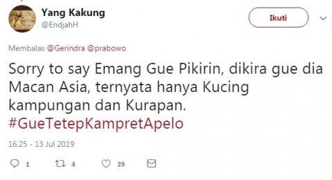 Pakai Tagar #GueTetepKampretApelo, Akun Gerindra Dicaci Pendukung Sendiri