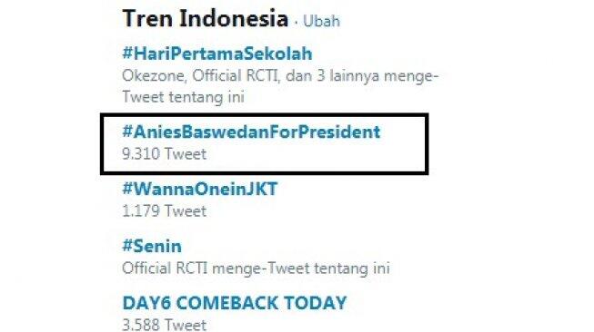Heboh Tagar #AniesBaswedanForPresident Jadi Trending Topic, Setuju?