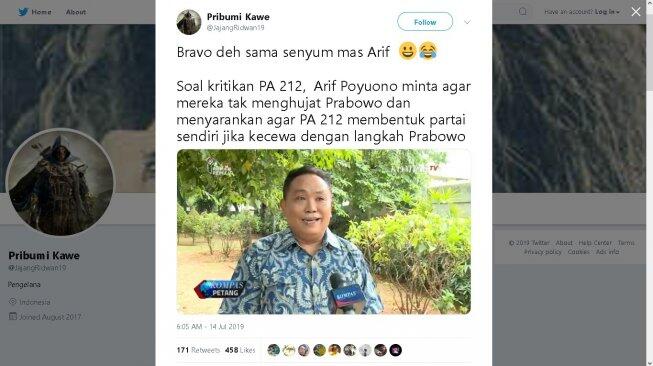 Arief Poyuono menyarankan PA 212 membentuk partai politik sendiri.