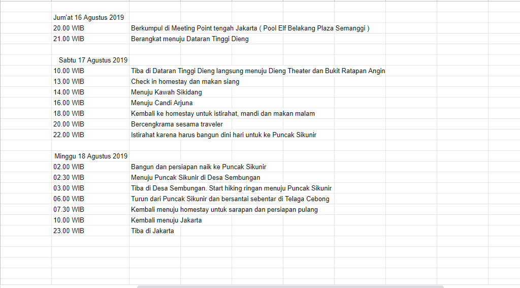 SHARING COST ! 16 - 18 AGUSTUS KE DATARAN TINGGI DIENG !