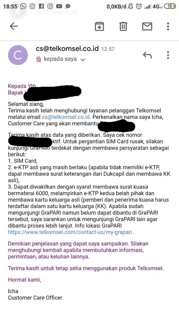 Telkomsel: Tidak Bisa Ganti Kartu SIM Rusak yg Masih Aktif