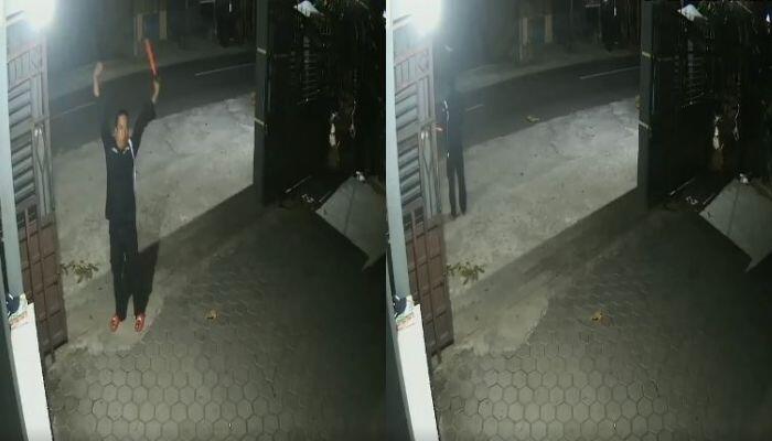 VIRAL Pocong Dibonceng Pengendara Motor Terekam CCTV, Satpam Pabrik Terbirit-birit