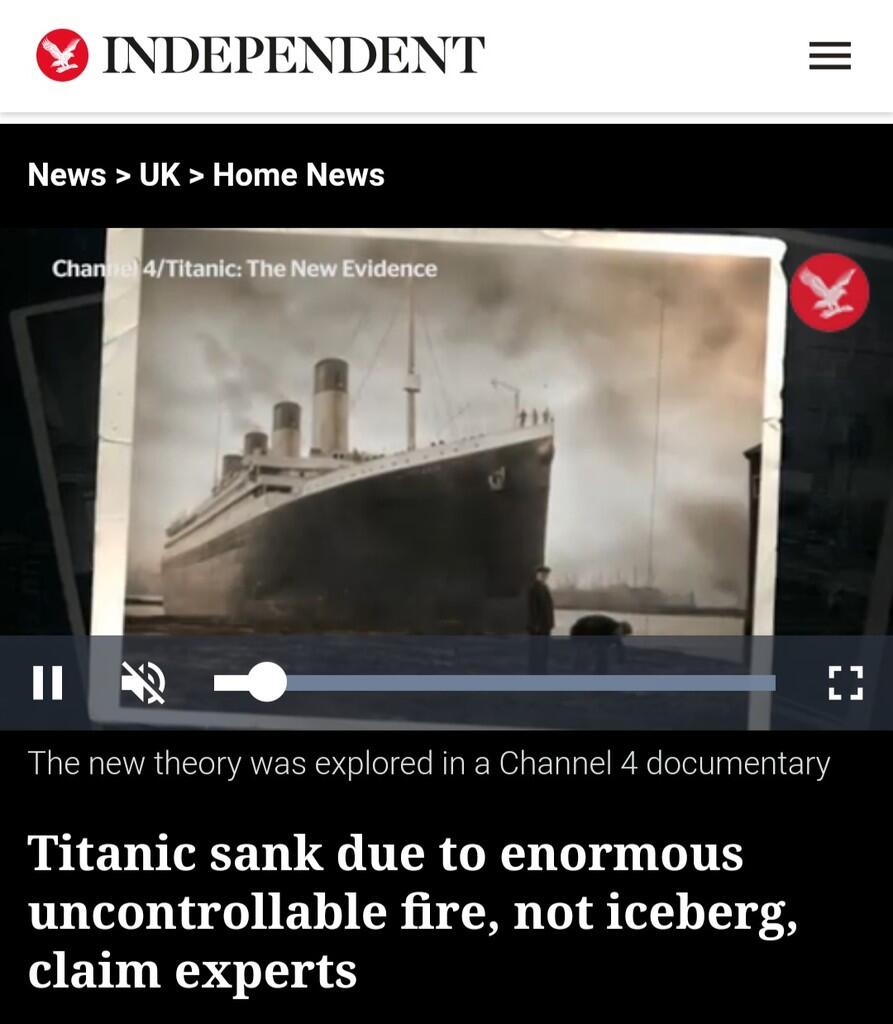 107 tahun tragedi TITANIC : karena es atau api?