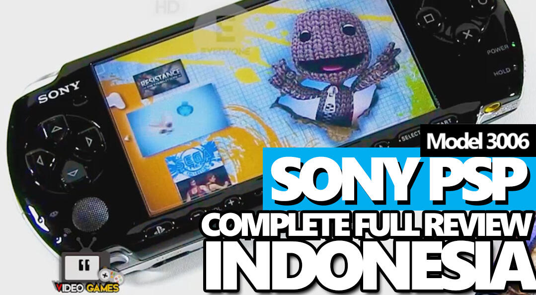 Sony PSP Model 3006 video game handheld complete review INDONESIA