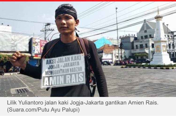 Penuhi Nazar Amien Rais, Lilik Yuliantoro Jalan Kaki Yogyakarta-Jakarta