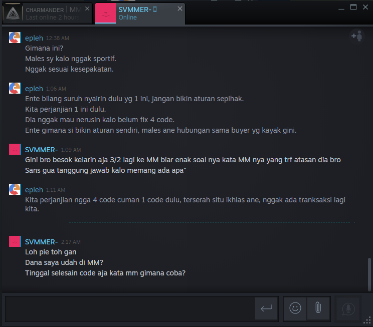 SURAT TERBUKA UNTUK ID STEAM CHARMENDER | MM (AHMAD RIFAI) dan SVMMER- (LUKMAN ARIF)