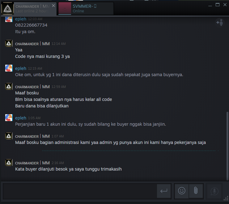 SURAT TERBUKA UNTUK ID STEAM CHARMENDER | MM (AHMAD RIFAI) dan SVMMER- (LUKMAN ARIF)