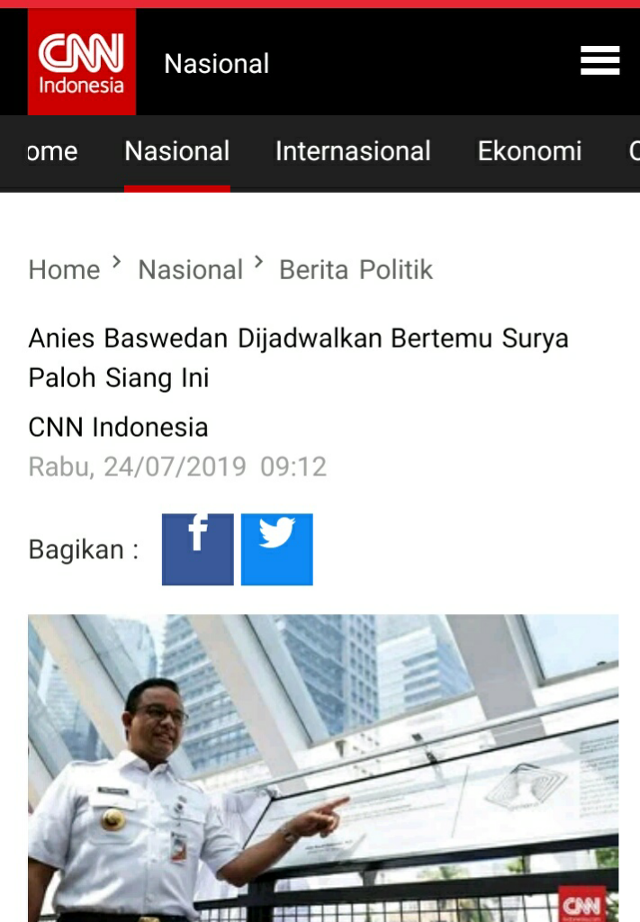 Anies Baswedan Dijadwalkan Bertemu Surya Paloh Siang Ini