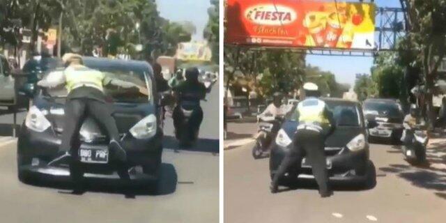 Aksi Heroik Polisi Saat Tilang Pelanggar Lalu Lintas, Apa Pendapatmu?