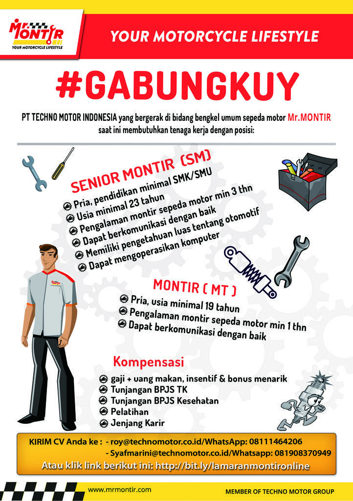 Mr. Montir butuh banyak montir berpengalaman