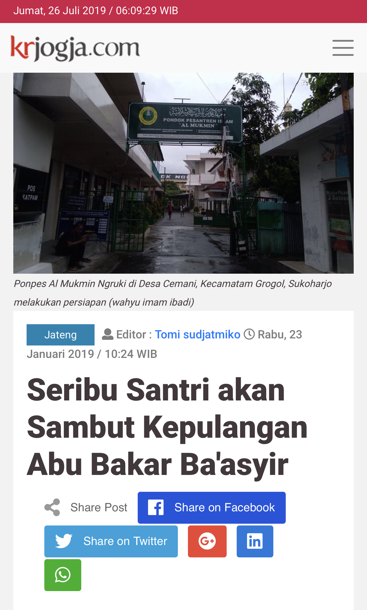 Pengamat: Elite Rekonsiliasi, Ormas Islam Masih Terpolarisasi