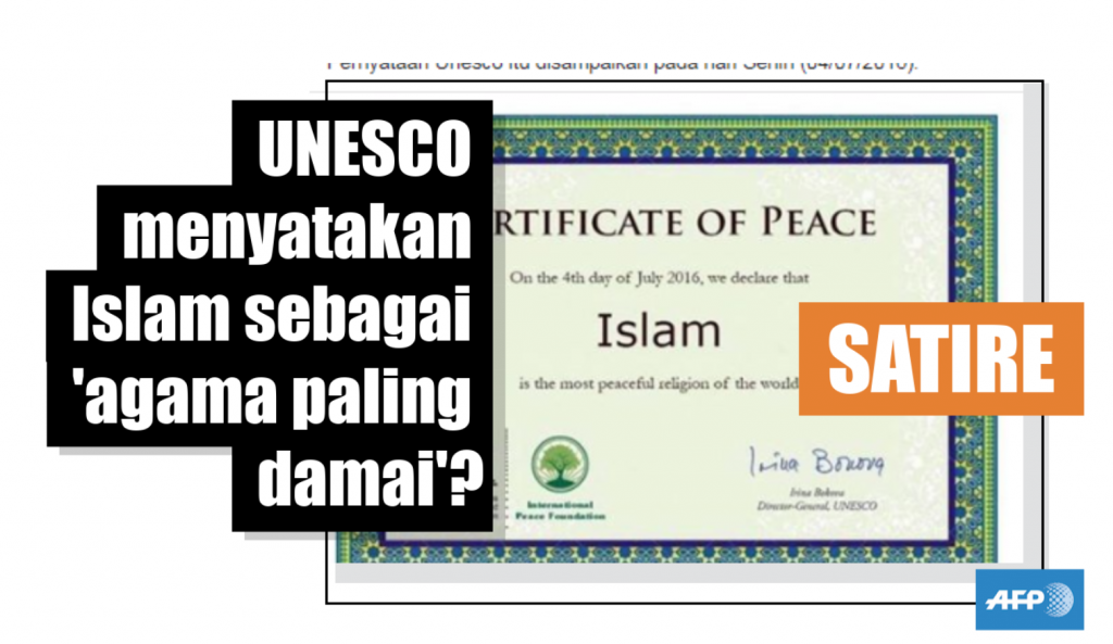 &#91;SALAH&#93; UNESCO Nyatakan ISLAM Agama Paling Damai Sedunia