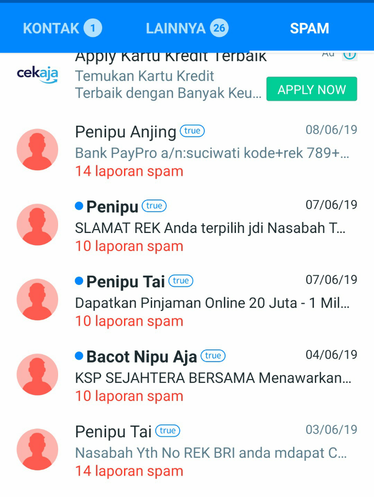 Penipu Ta*, Lucunya Aplikasi Truecaller Menamai Kontak Penipu