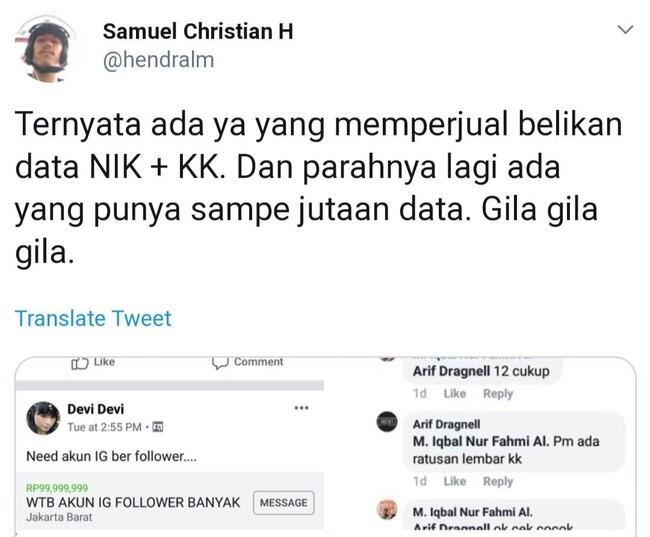 Polisi Telusuri Keaslian Akun @hendralm Penyebar Isu Jual Beli Data e-KTP