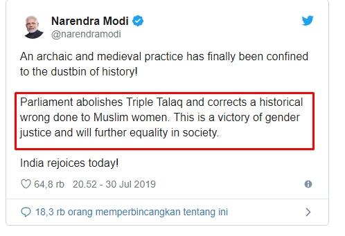 Parlemen India rilis undang-undang yang pidanakan umat Muslim pelaku cerai