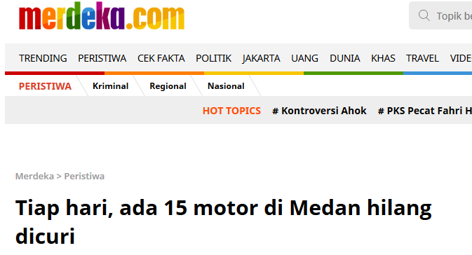 46 Sepeda Motor Curian Ditampung di 4 Rumah