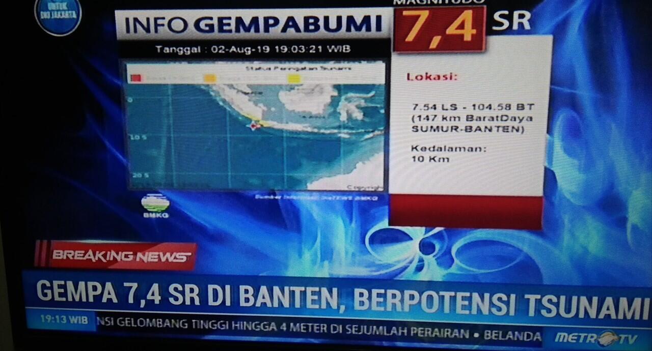 breaking news gempa 7.4 di Banten