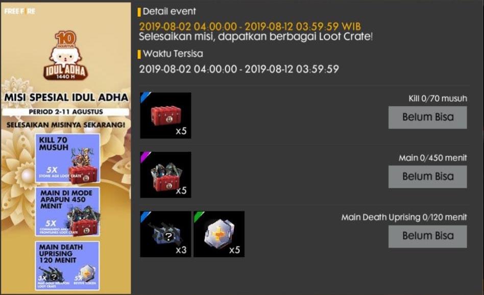 Event Idul Adha Free Fire : Begini Cara Dapatkan Semua Tokennya