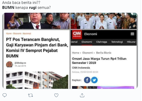 Laporan Perusahaan BUMN Bermasalah, Menteri Rinsoe Harus Bertanggung jawab