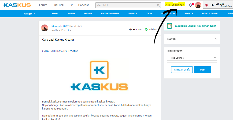 Cara Jadi Kaskus Kreator