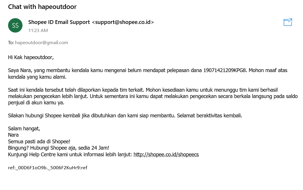 shopee holding dana, dan lambat resolving